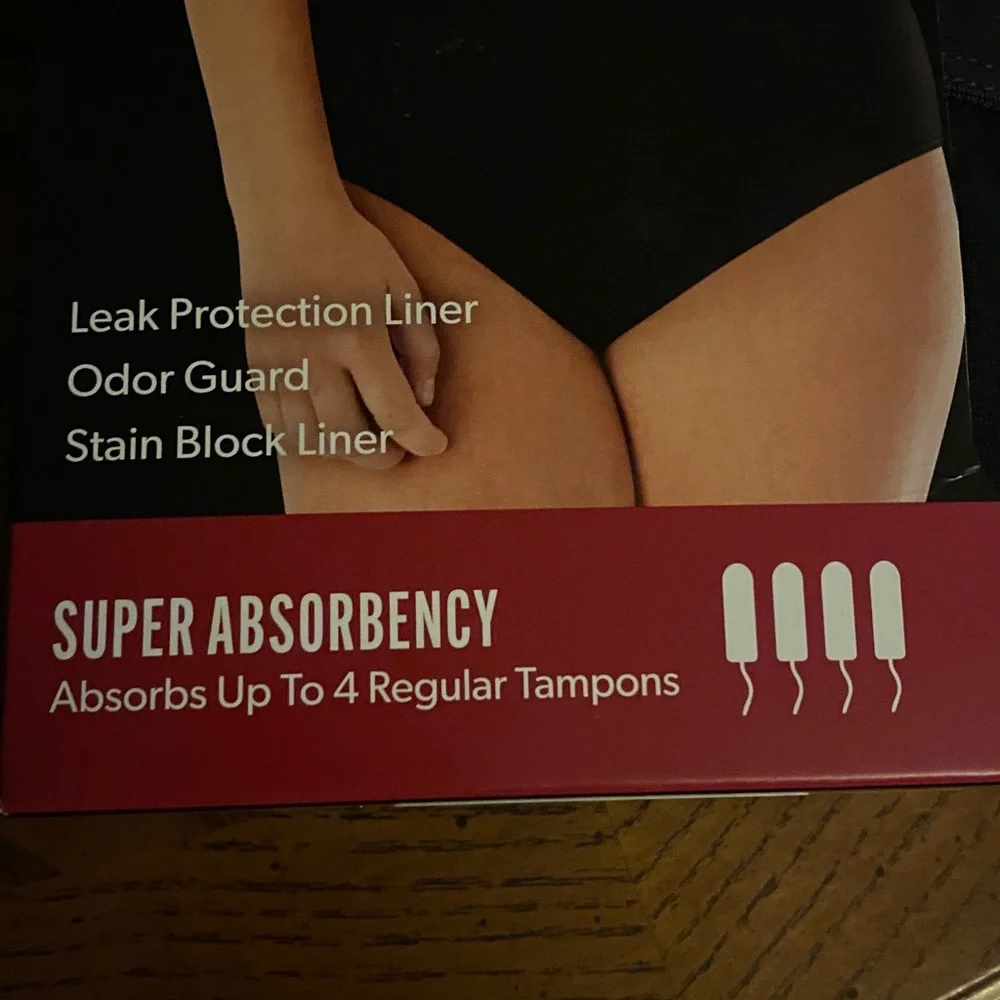 Hanes Just My Size Black Tan Period Underwear Panties Sz 12 4X Super Briefs 2 pc - Picture 2 of 5